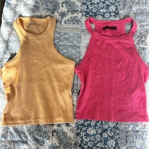 ABERCROMBIE AND FITCH BRIGHT COLORED CROPPED TANKS